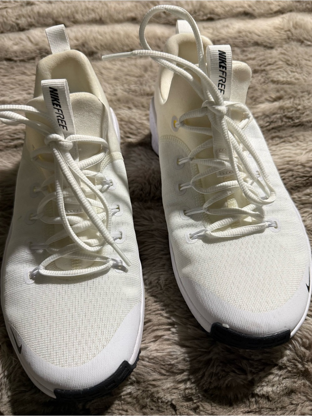 Nike Free RN Cream/White Knit Running Shoes